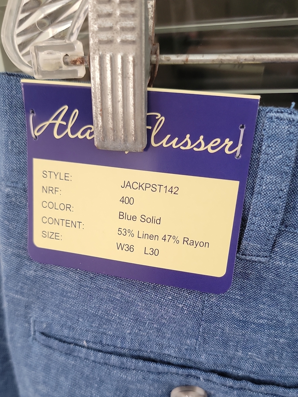 Alan Flusser Linen Blend Men's Trousers W36 L30 - Picture 6 of 7